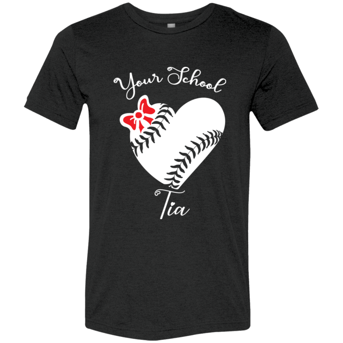 Personalized Baseball-Softball Heart and Bow SS Brío (Unisex)