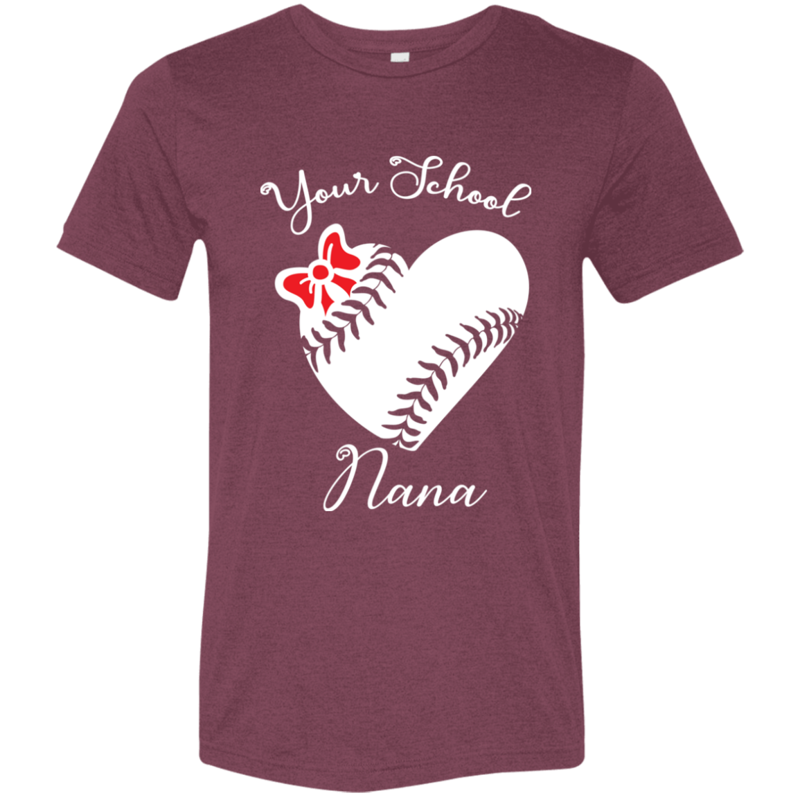 Personalized Baseball-Softball Heart and Bow SS Brío (Unisex)
