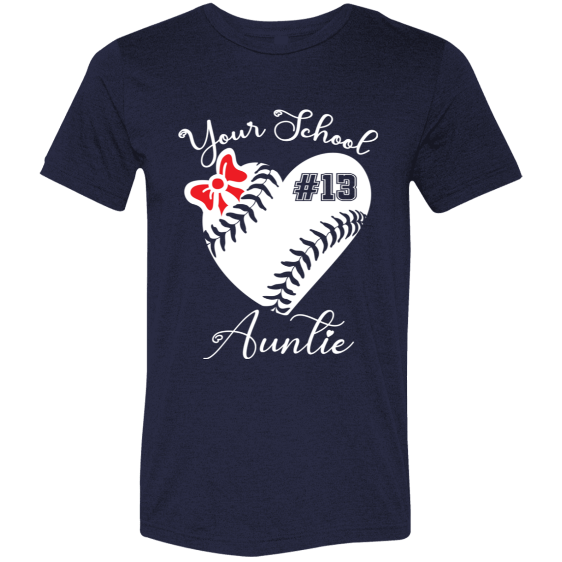 Personalized Baseball-Softball Heart and Bow SS Brío (Unisex)