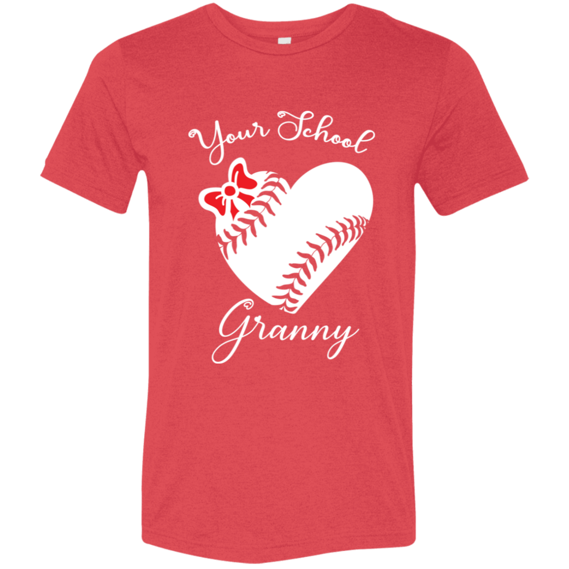 Personalized Baseball-Softball Heart and Bow SS Brío (Unisex)