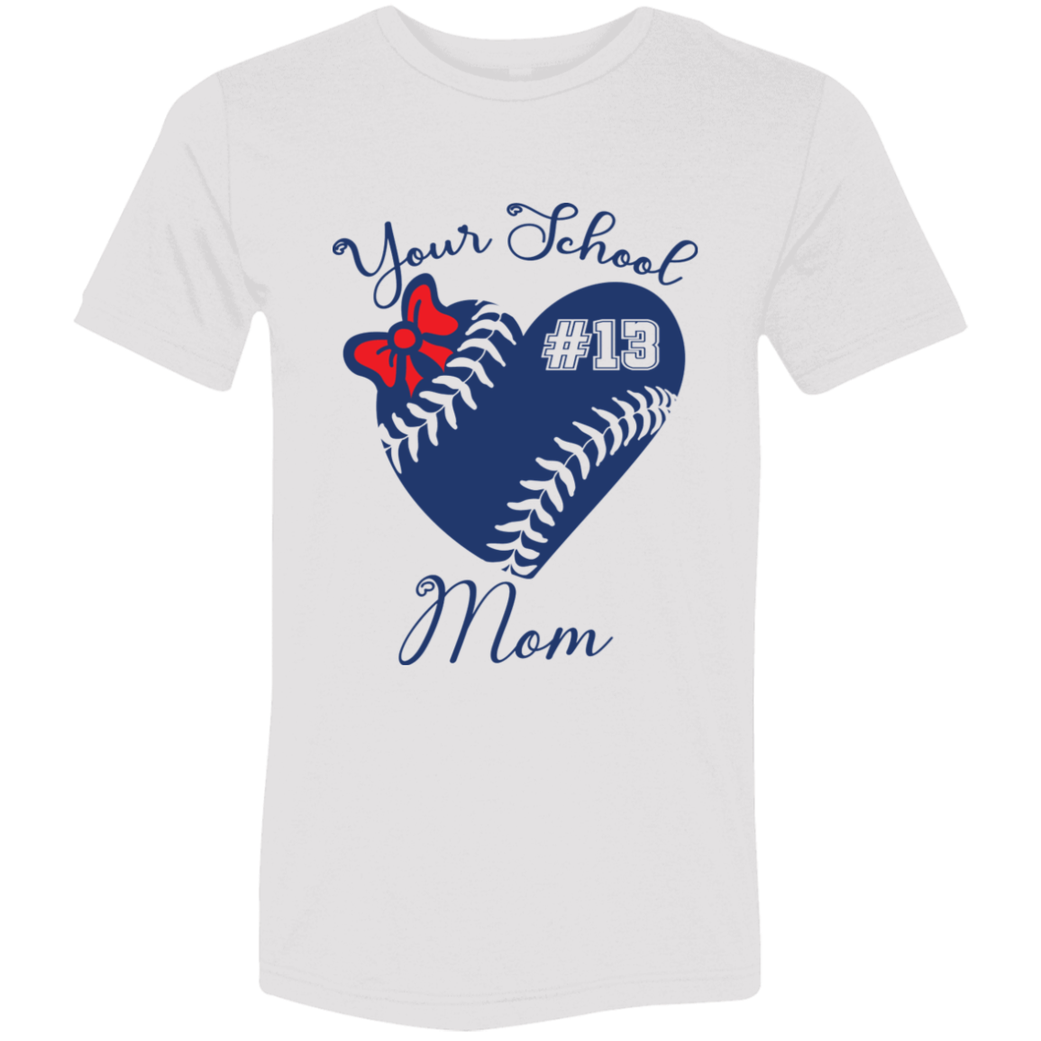Personalized Baseball-Softball Heart and Bow SS Brío (Unisex)