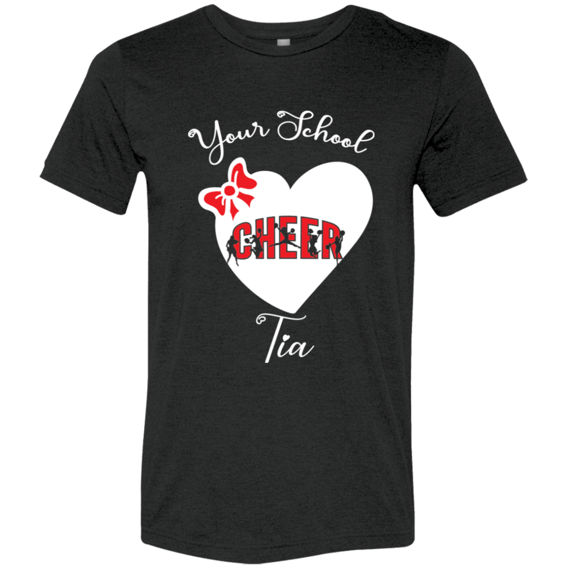 Personalized Cheer Heart and Bow SS Brío (Unisex)