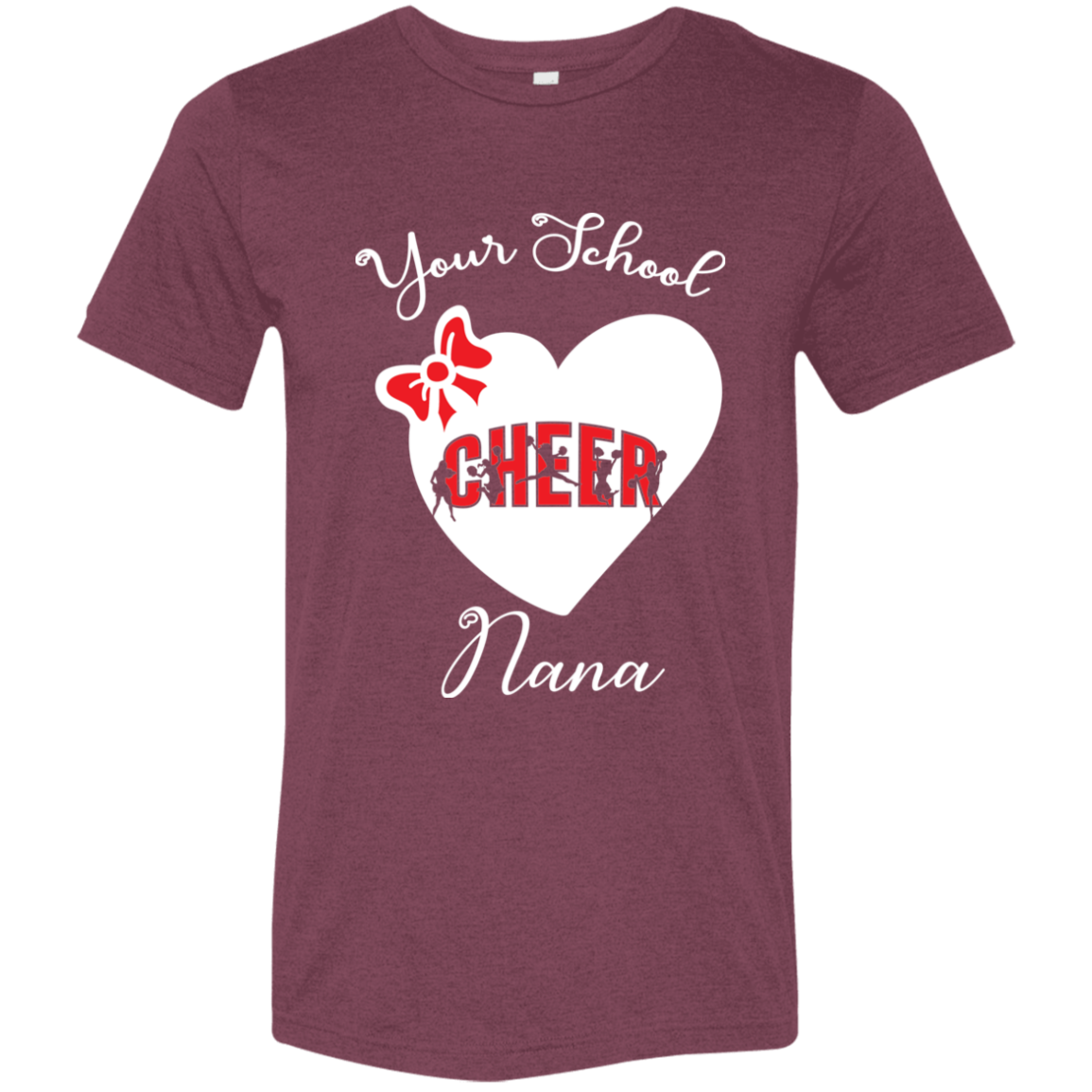 Personalized Cheer Heart and Bow SS Brío (Unisex)