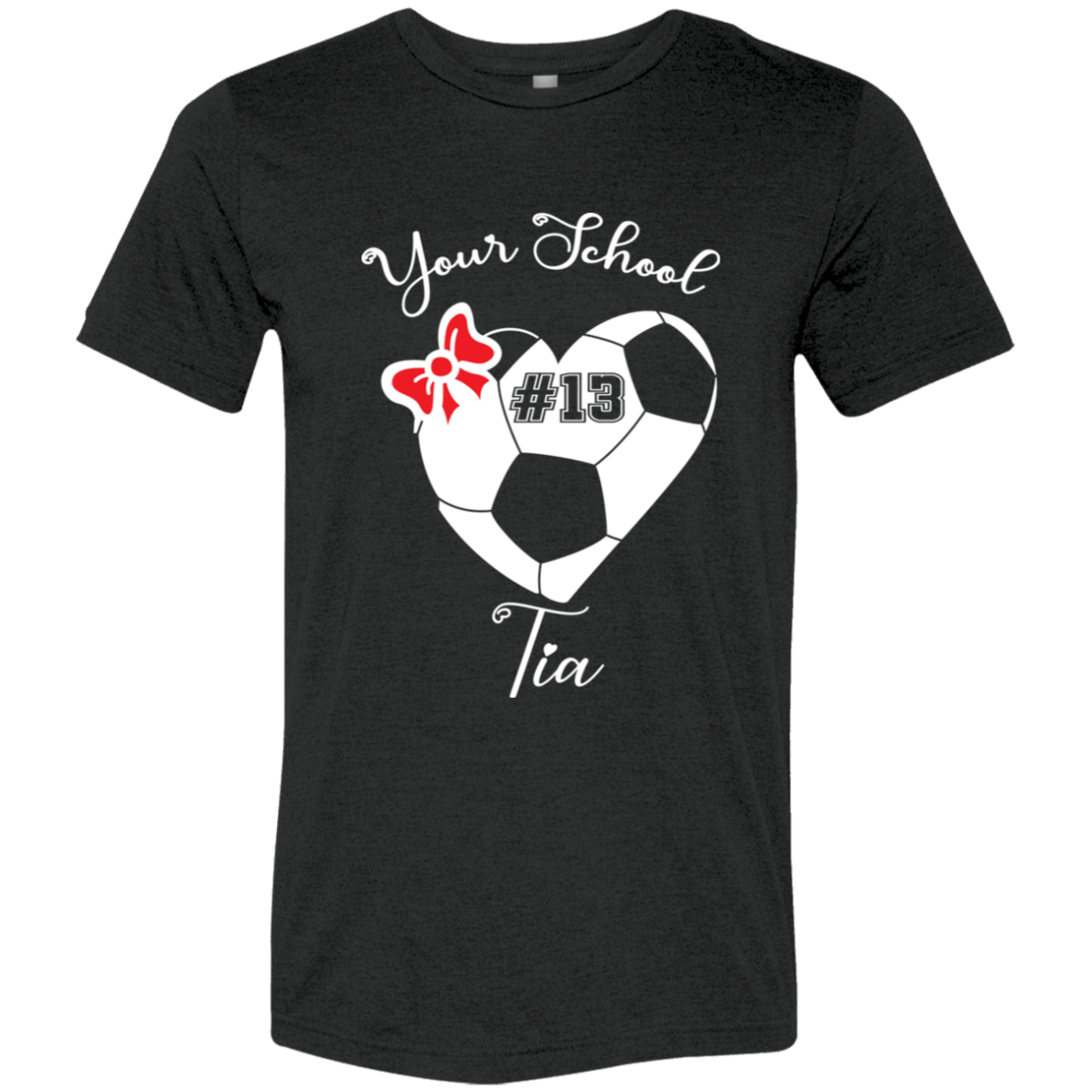 Personalized Soccer Heart and Bow SS Brío (Unisex)