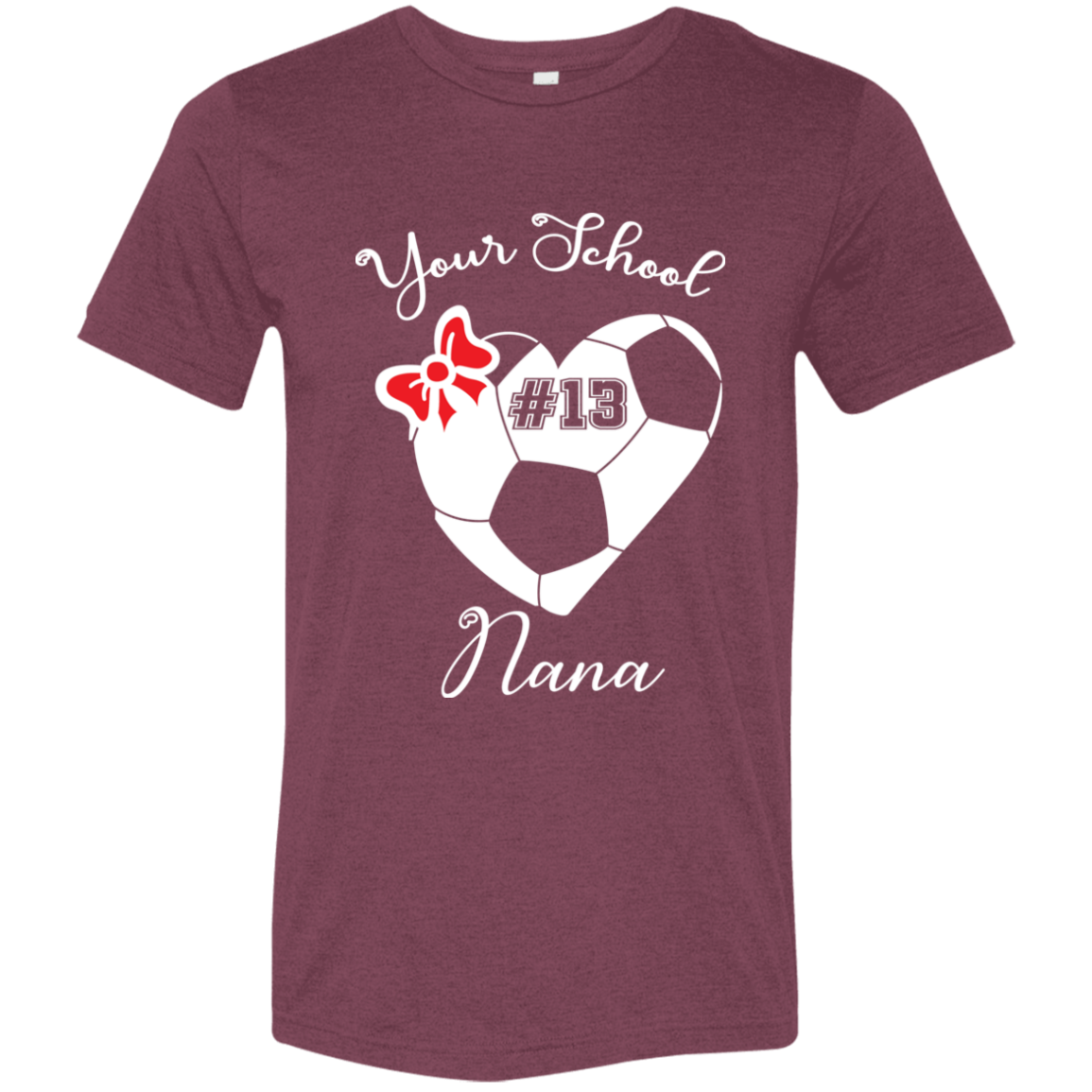 Personalized Soccer Heart and Bow SS Brío (Unisex)