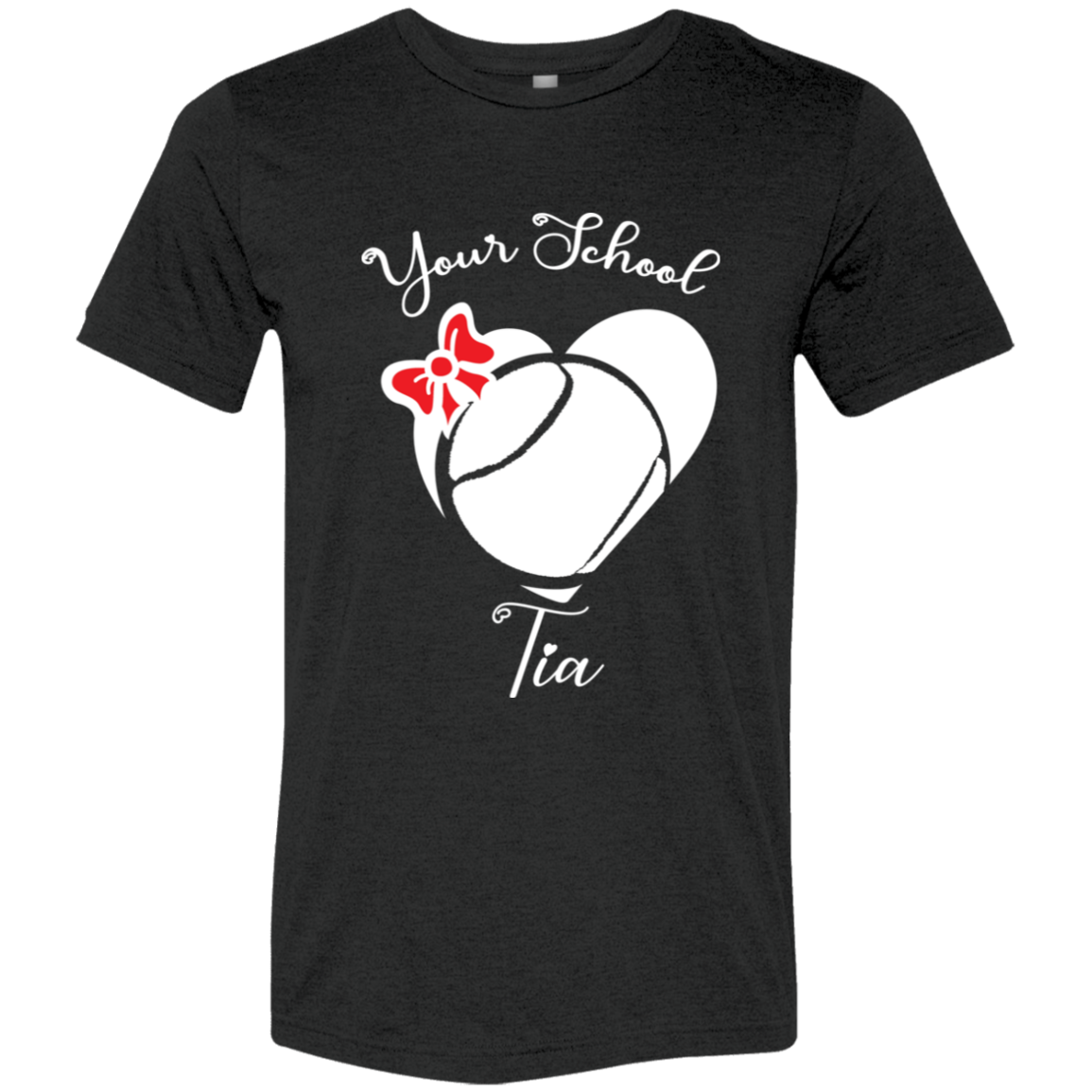 Personalized Tennis Heart and Bow SS Brío (Unisex)