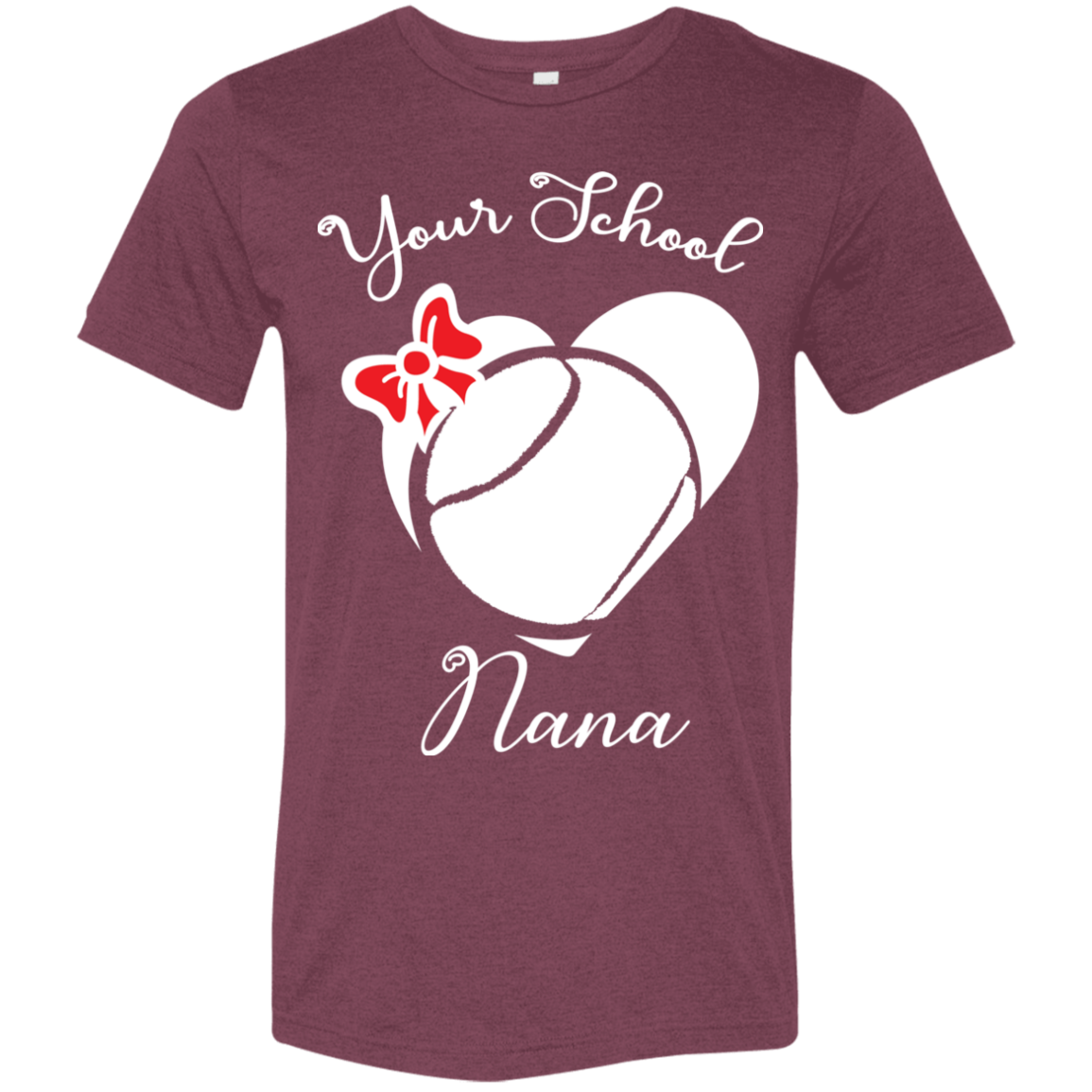 Personalized Tennis Heart and Bow SS Brío (Unisex)