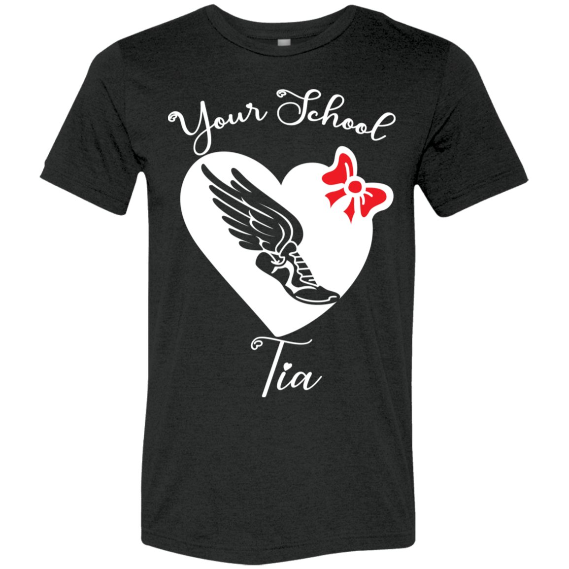 Personalized Cross Country-Track Heart and Bow SS Brío (Unisex)