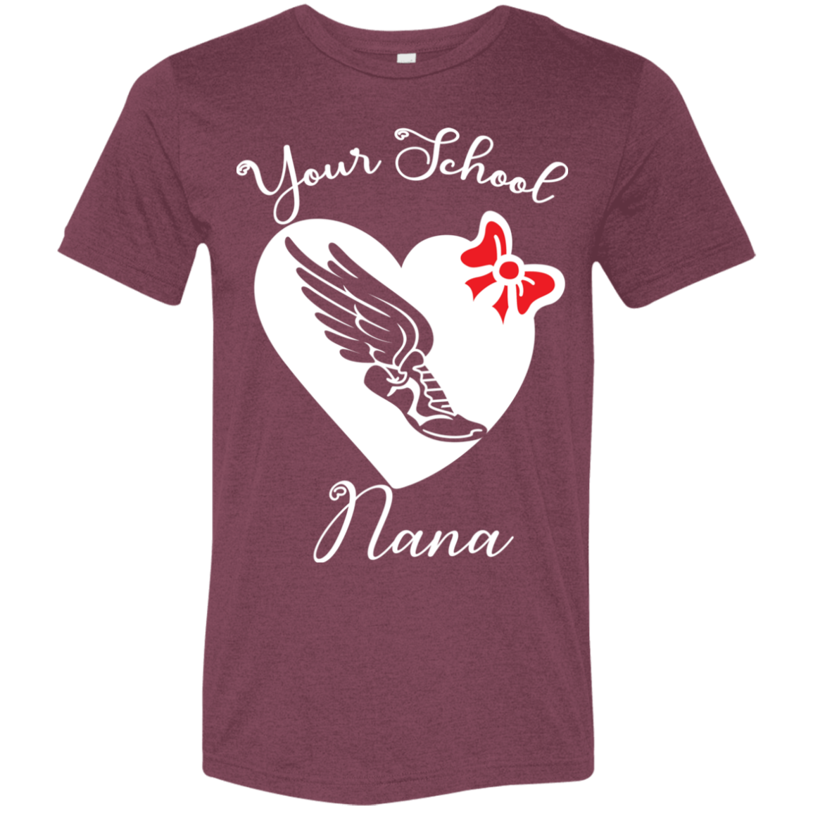 Personalized Cross Country-Track Heart and Bow SS Brío (Unisex)