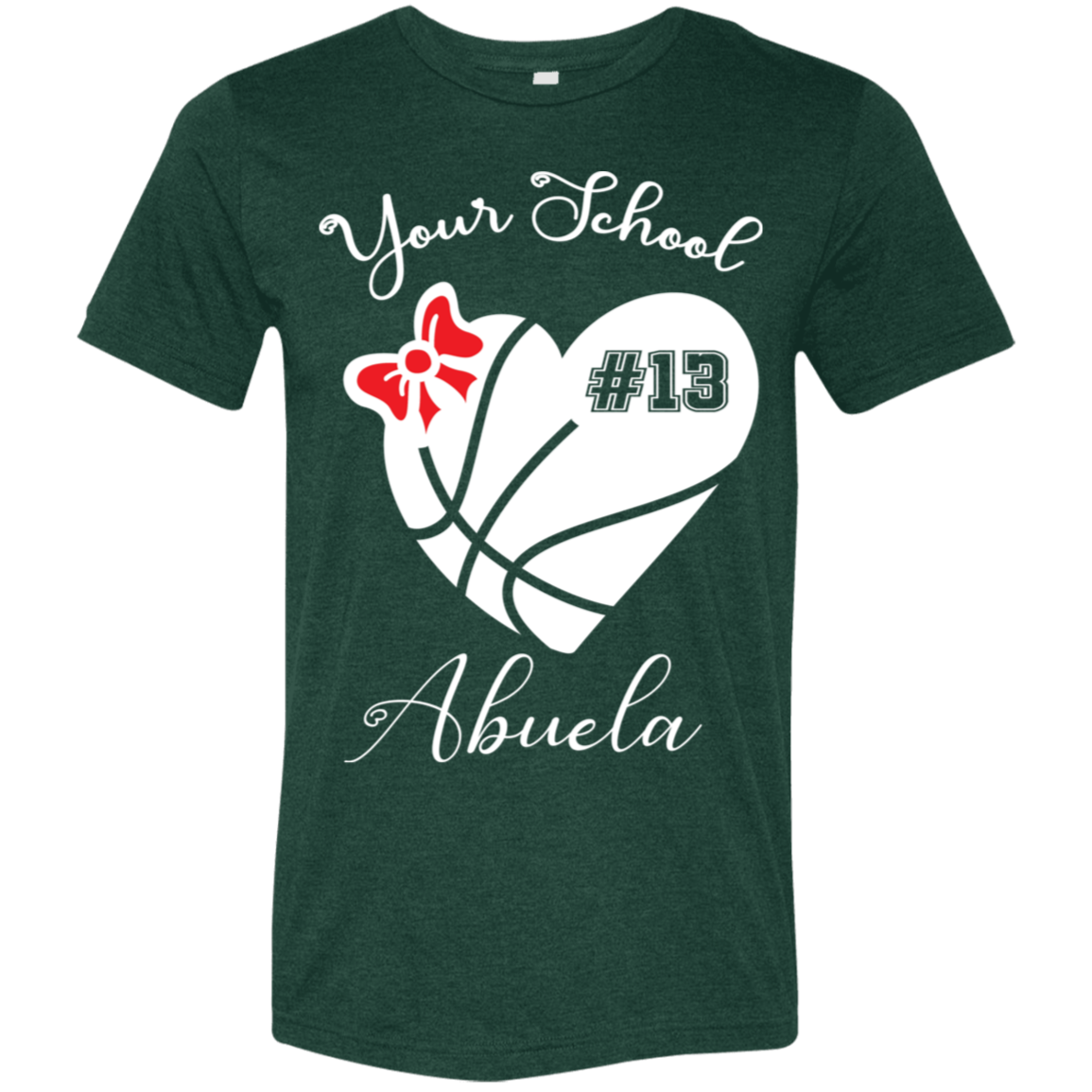 Personalized Basketball Heart and Bow SS Brío (Unisex)