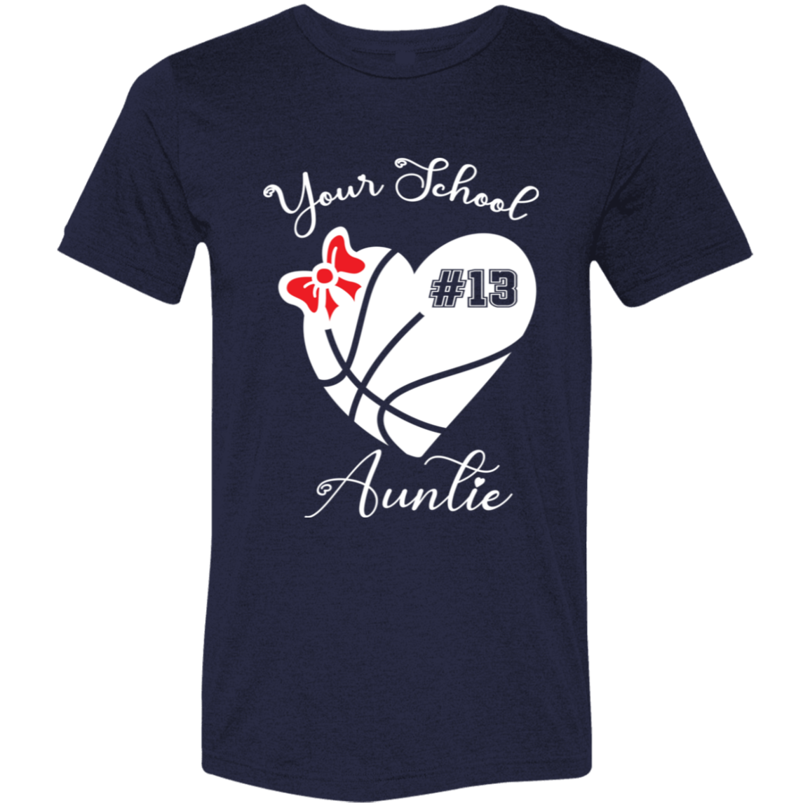 Personalized Basketball Heart and Bow SS Brío (Unisex)