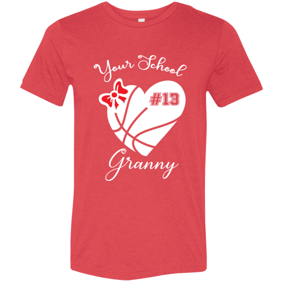 Personalized Basketball Heart and Bow SS Brío (Unisex)