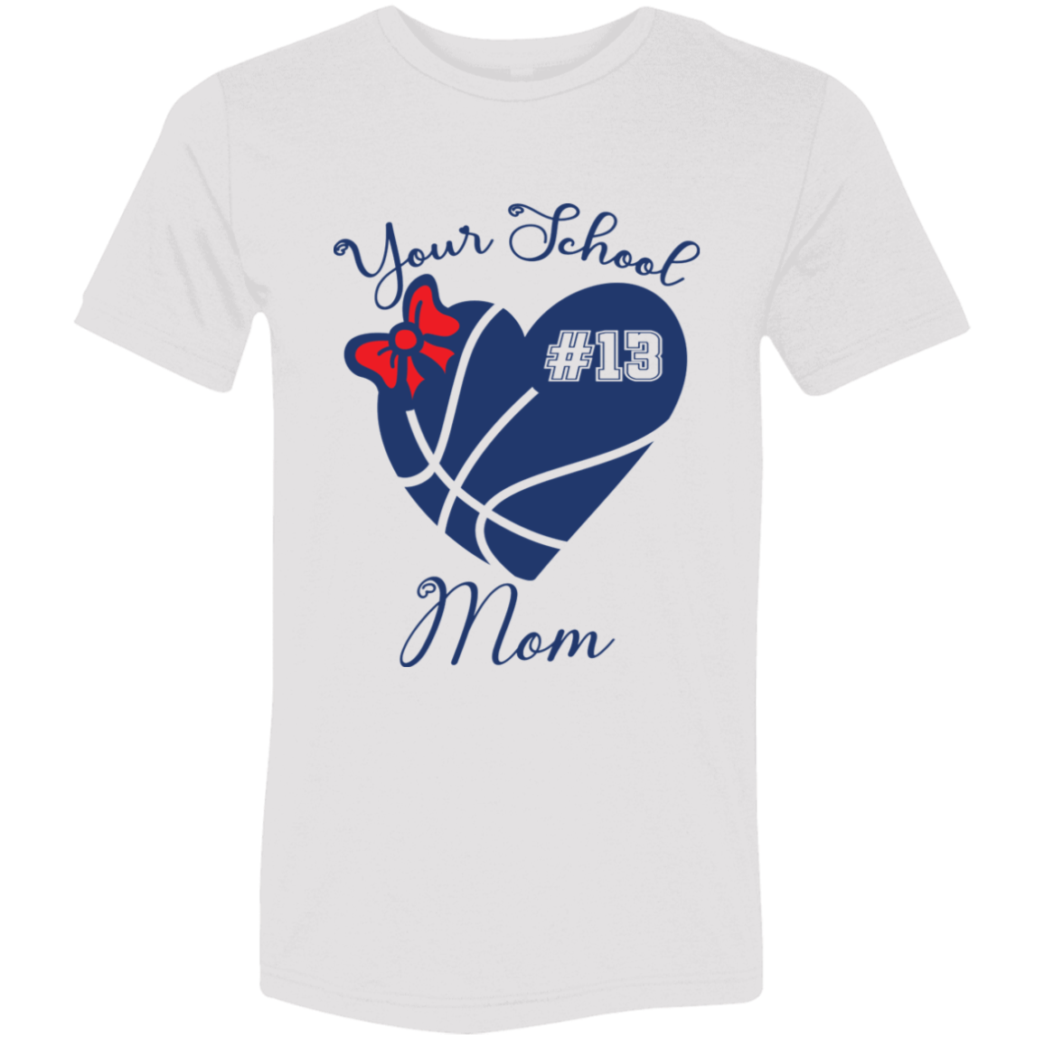 Personalized Basketball Heart and Bow SS Brío (Unisex)