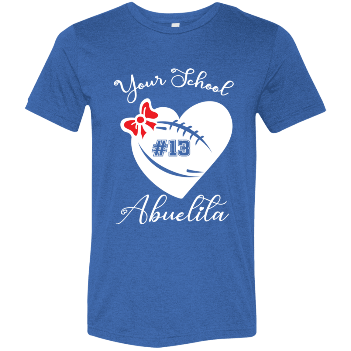 Personalized Football Heart and Bow SS Brío (Unisex)