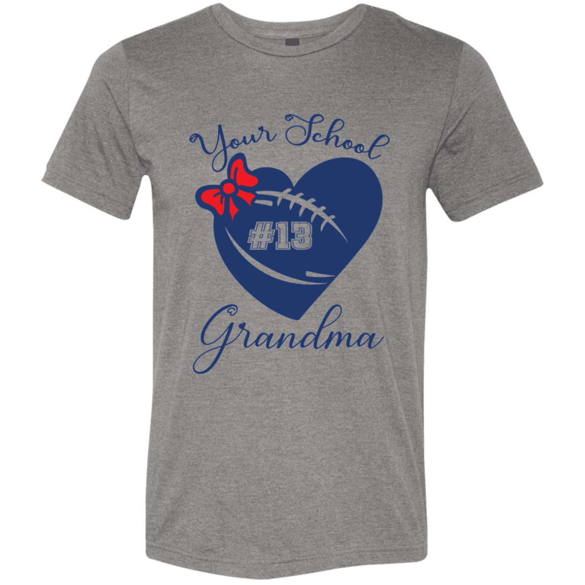 Personalized Football Heart and Bow SS Brío (Unisex)