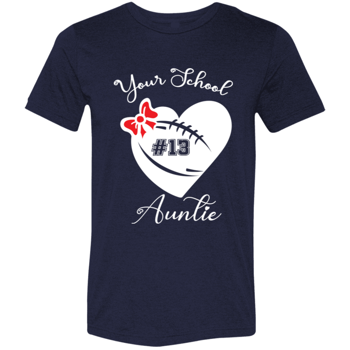 Personalized Football Heart and Bow SS Brío (Unisex)