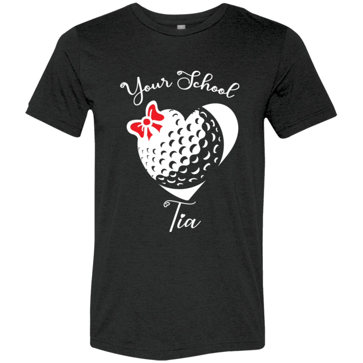 Personalized Golf Heart and Bow SS Brío (Unisex)