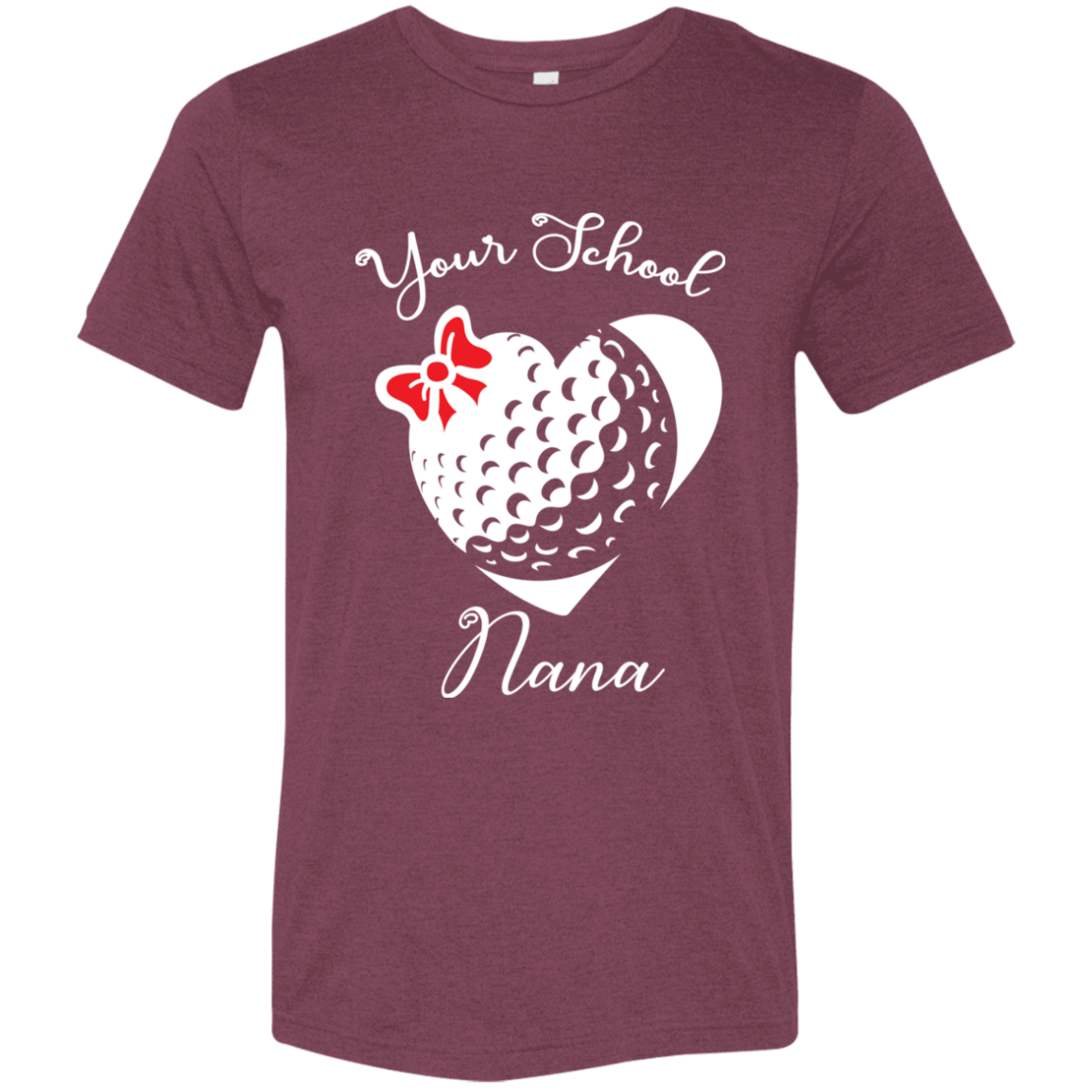 Personalized Golf Heart and Bow SS Brío (Unisex)