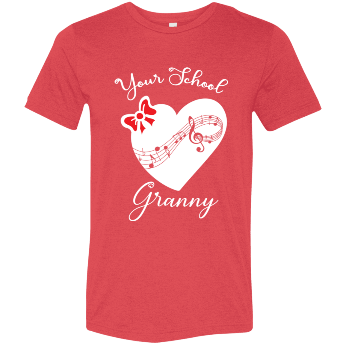Personalized Music Heart and Bow SS Brío (Unisex)