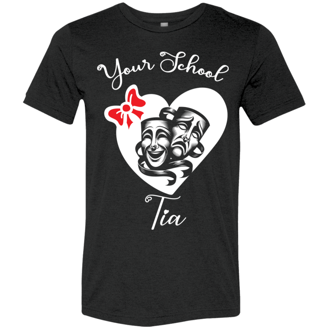 Personalized Theater Heart and Bow SS Brío (Unisex)