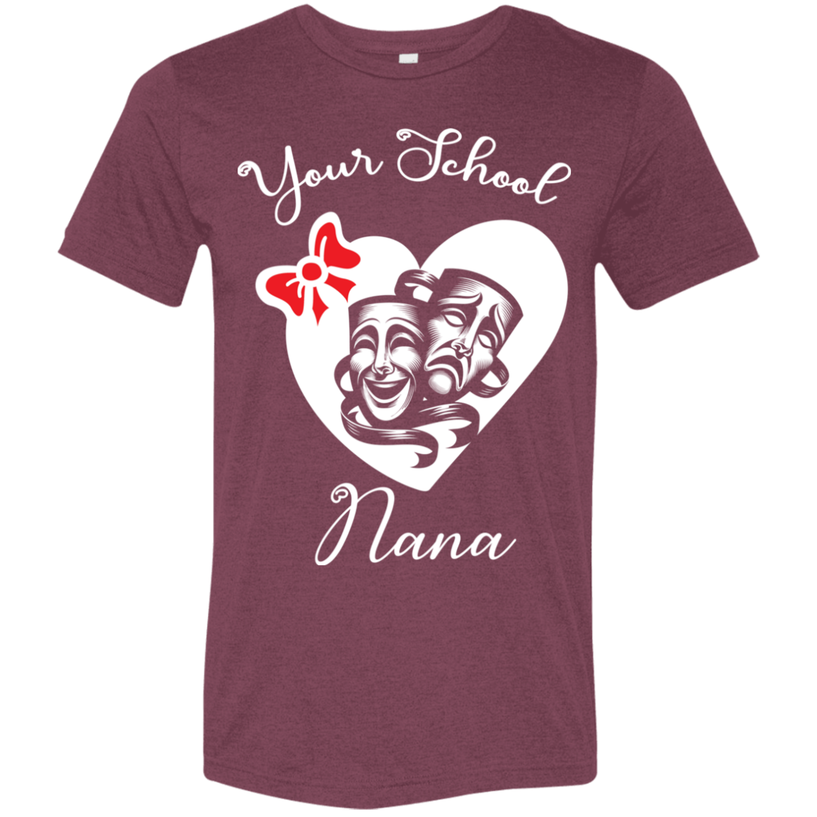 Personalized Theater Heart and Bow SS Brío (Unisex)