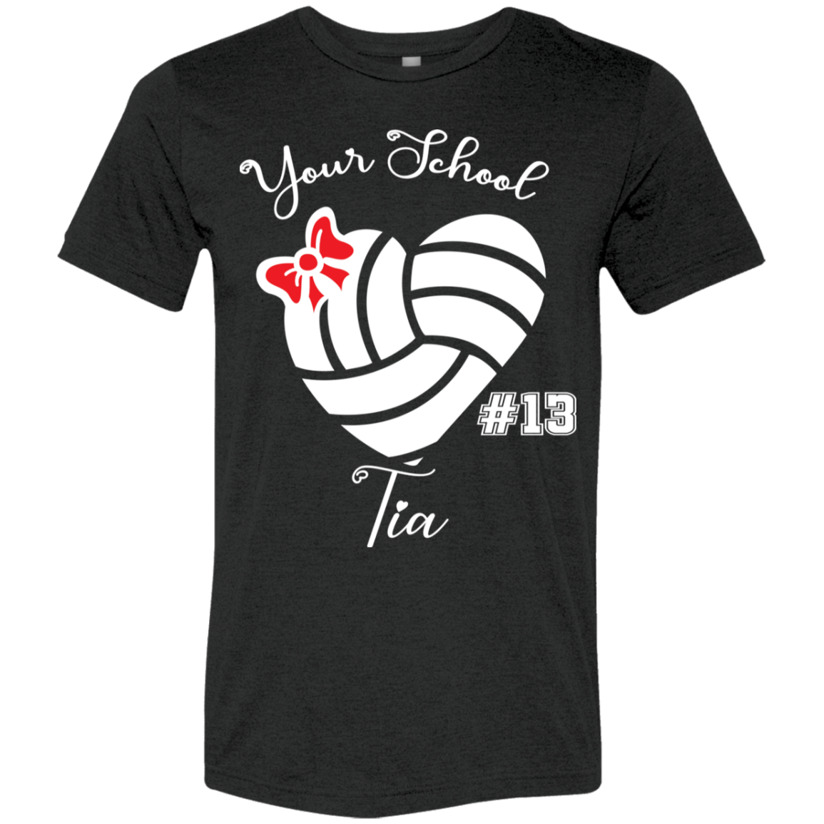 Personalized Volleyball Heart and Bow SS Brío (Unisex)