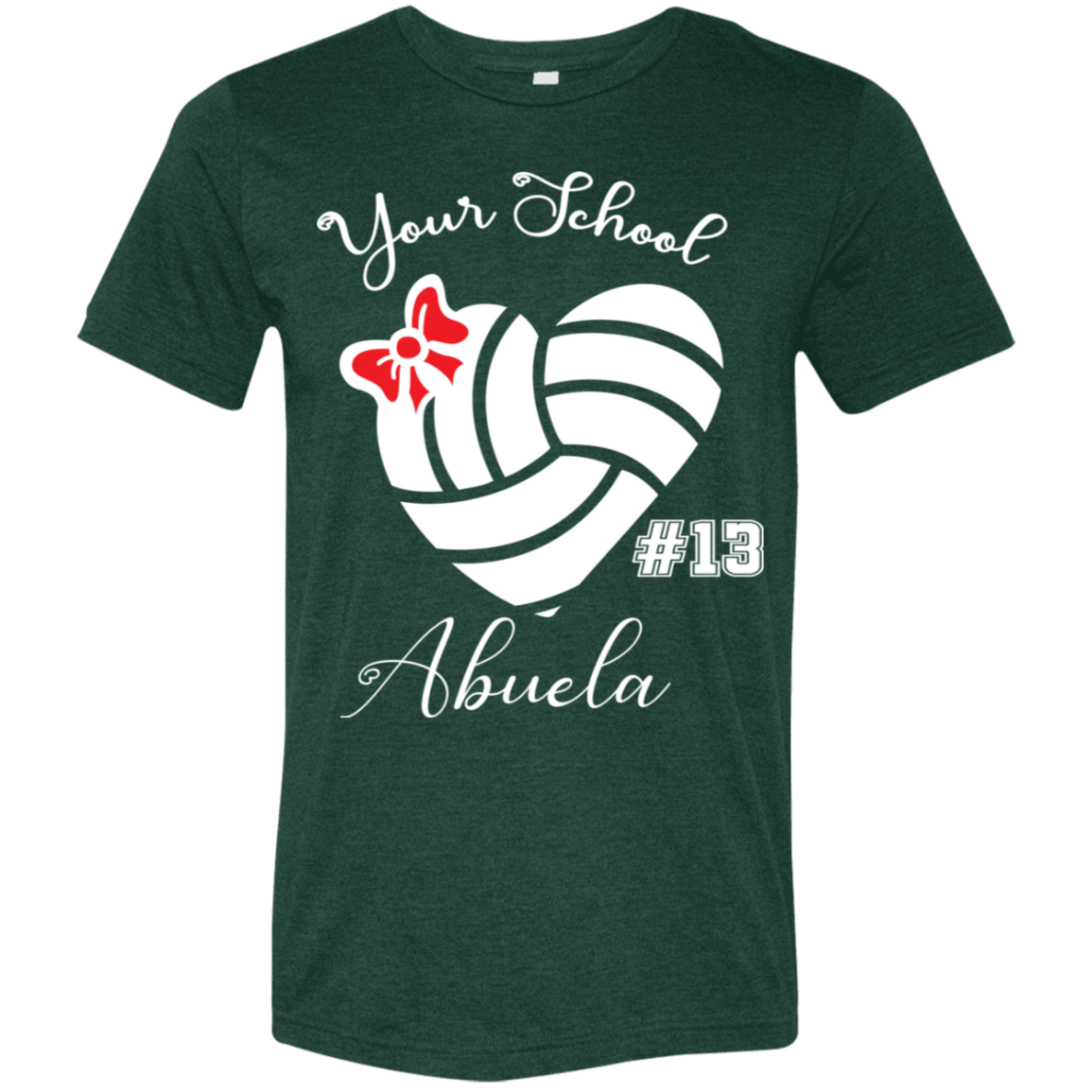 Personalized Volleyball Heart and Bow SS Brío (Unisex)