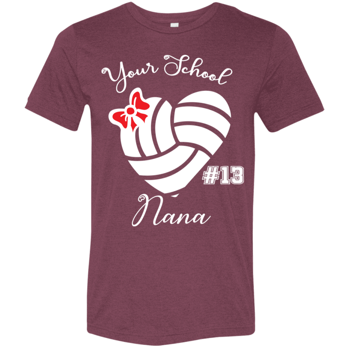 Personalized Volleyball Heart and Bow SS Brío (Unisex)