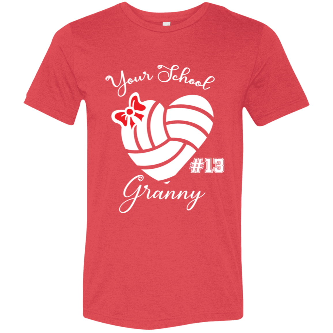 Personalized Volleyball Heart and Bow SS Brío (Unisex)